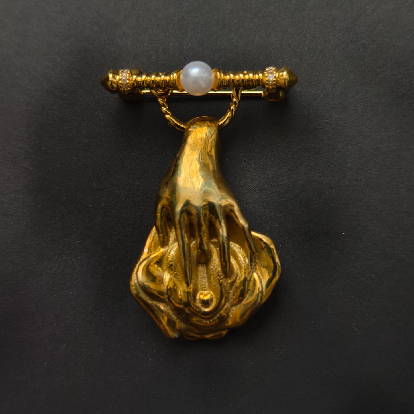 Copper Nude Art Brooch
