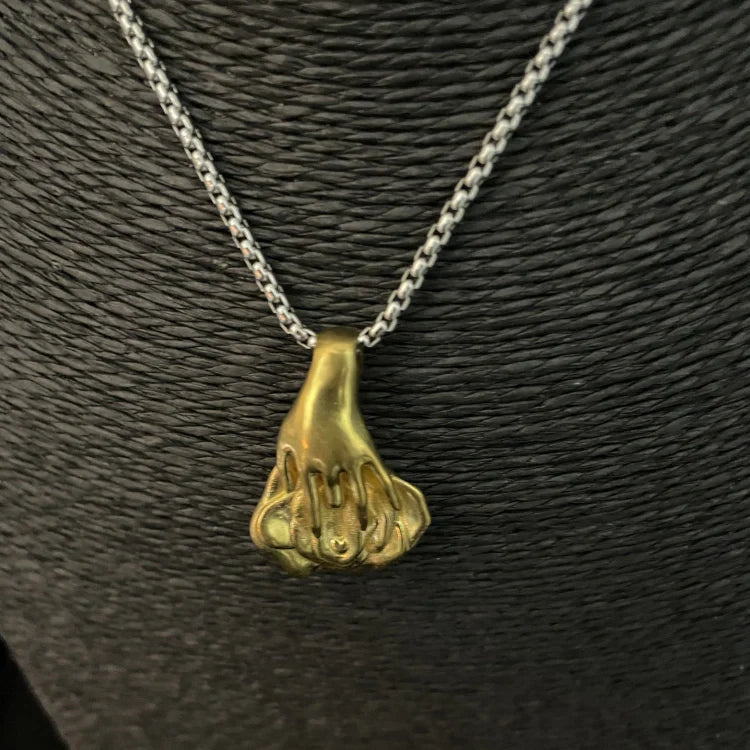 Brass Feminine Form Pendant Necklace