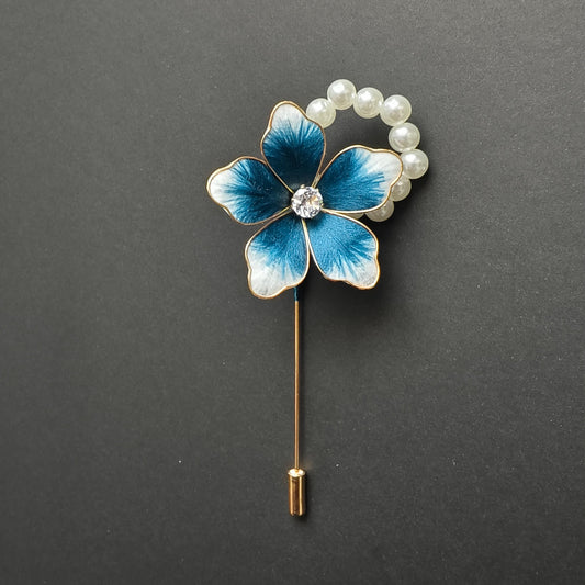 Vintage Handmade Silk Flower Brooch