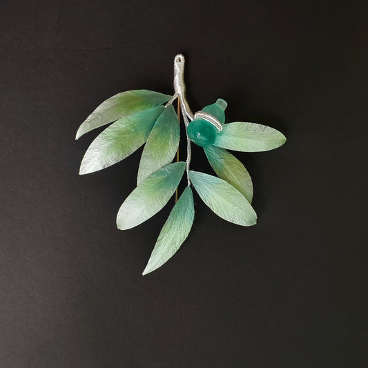 Bamboo Leaf Silk Brooch