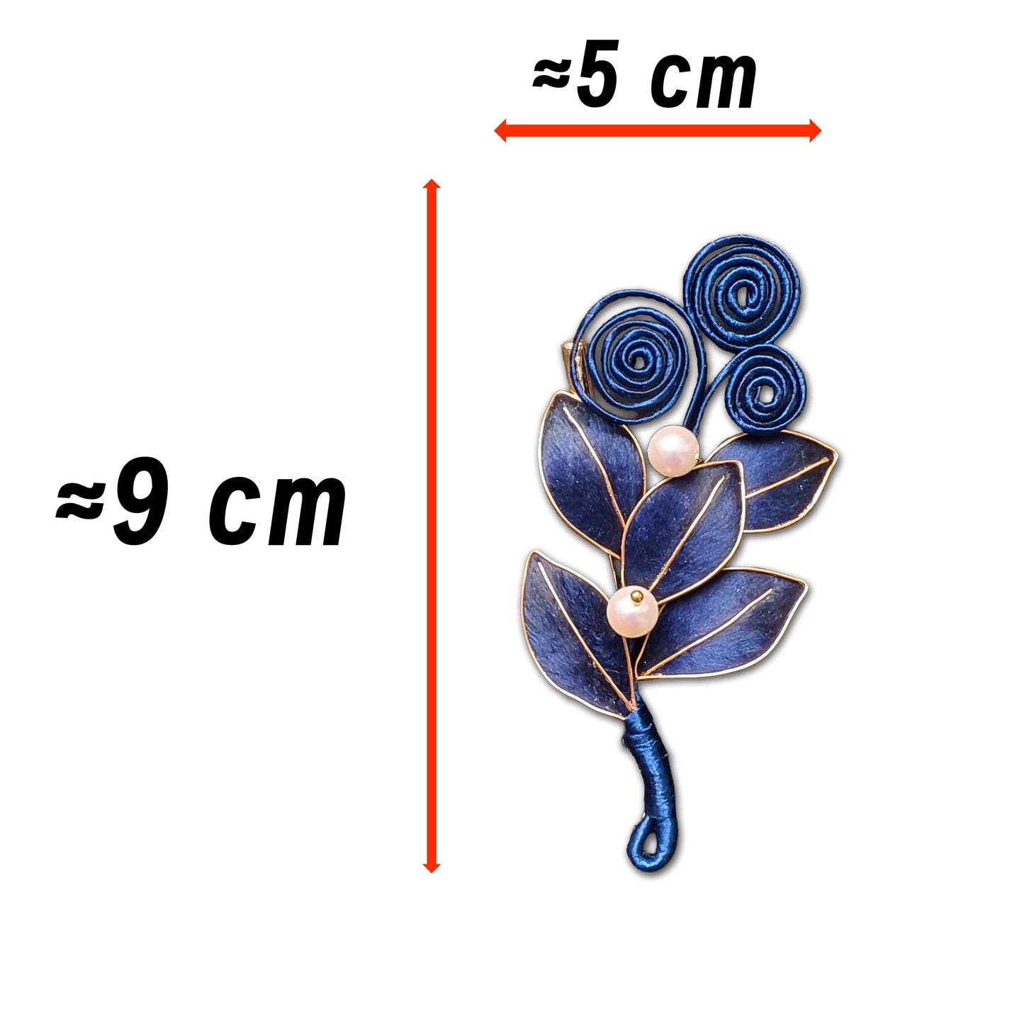 Handmade Vintage Blue Silk Brooch