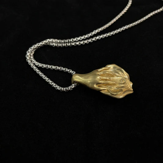 Brass Feminine Form Pendant Necklace
