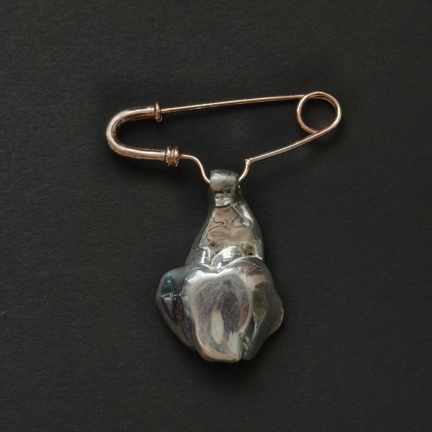 Handmade Silver Nude Art Brooch – Sensual Adult Erotic Body Art Pin Jewelry