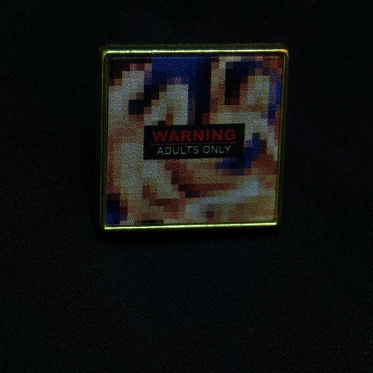 Adults Only Creative Badge, Gold Lapel Pin, Stainless Steel Arm Patch