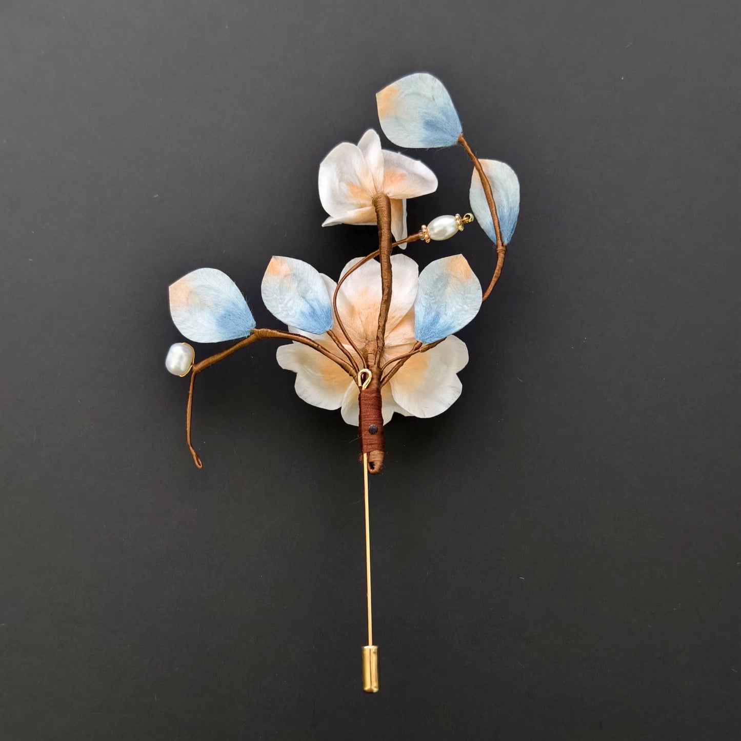 Vintage Silk Flower Brooch Handmade Floral Brooch Pin for Women Gift