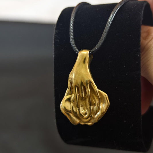 Naughty Brass Pendant Necklace