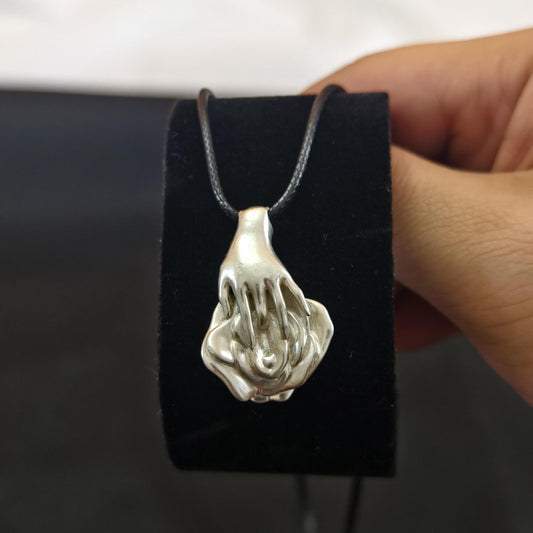 Silver Nude Erotic Necklace