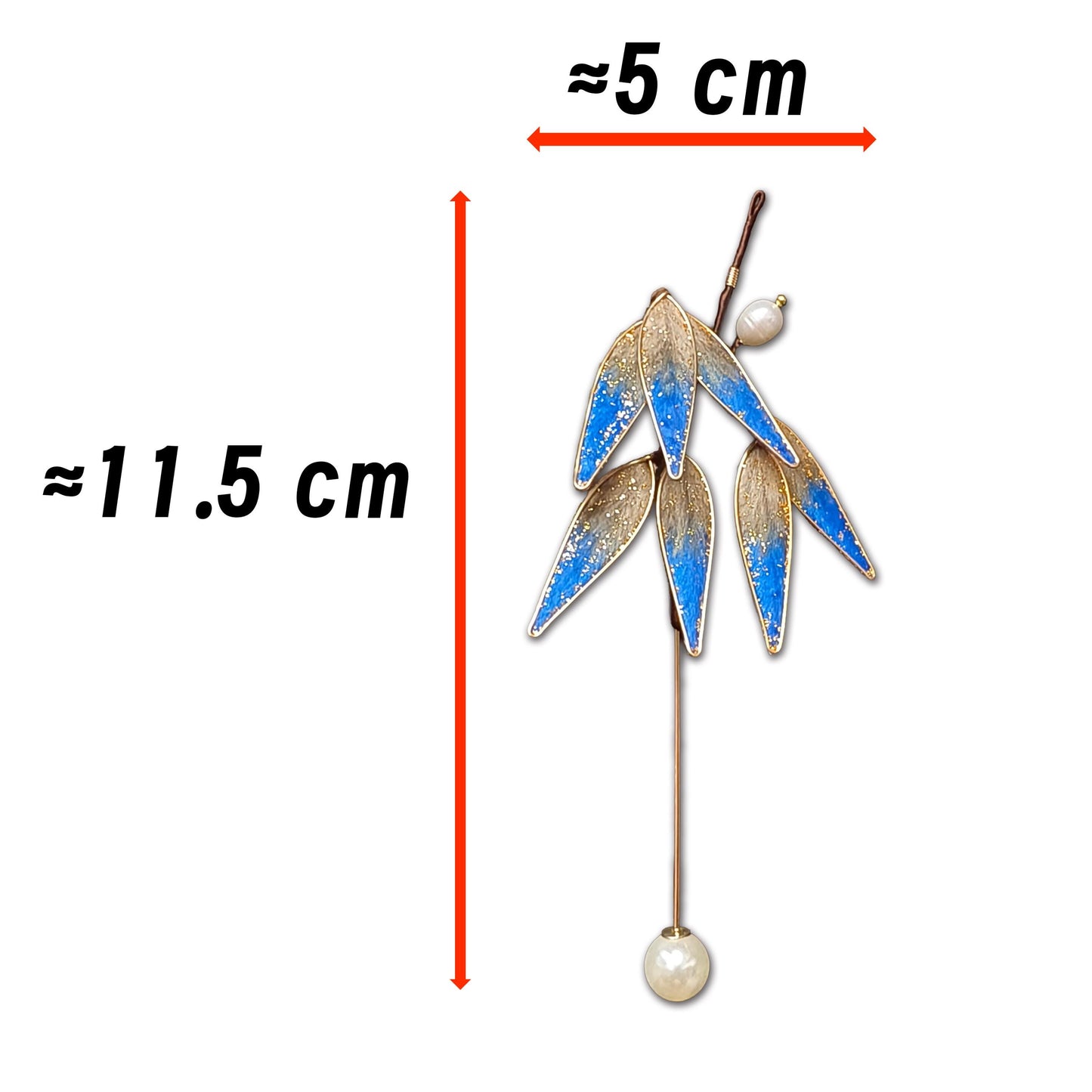 Handmade Bamboo Leaf Silk Vintage Brooch