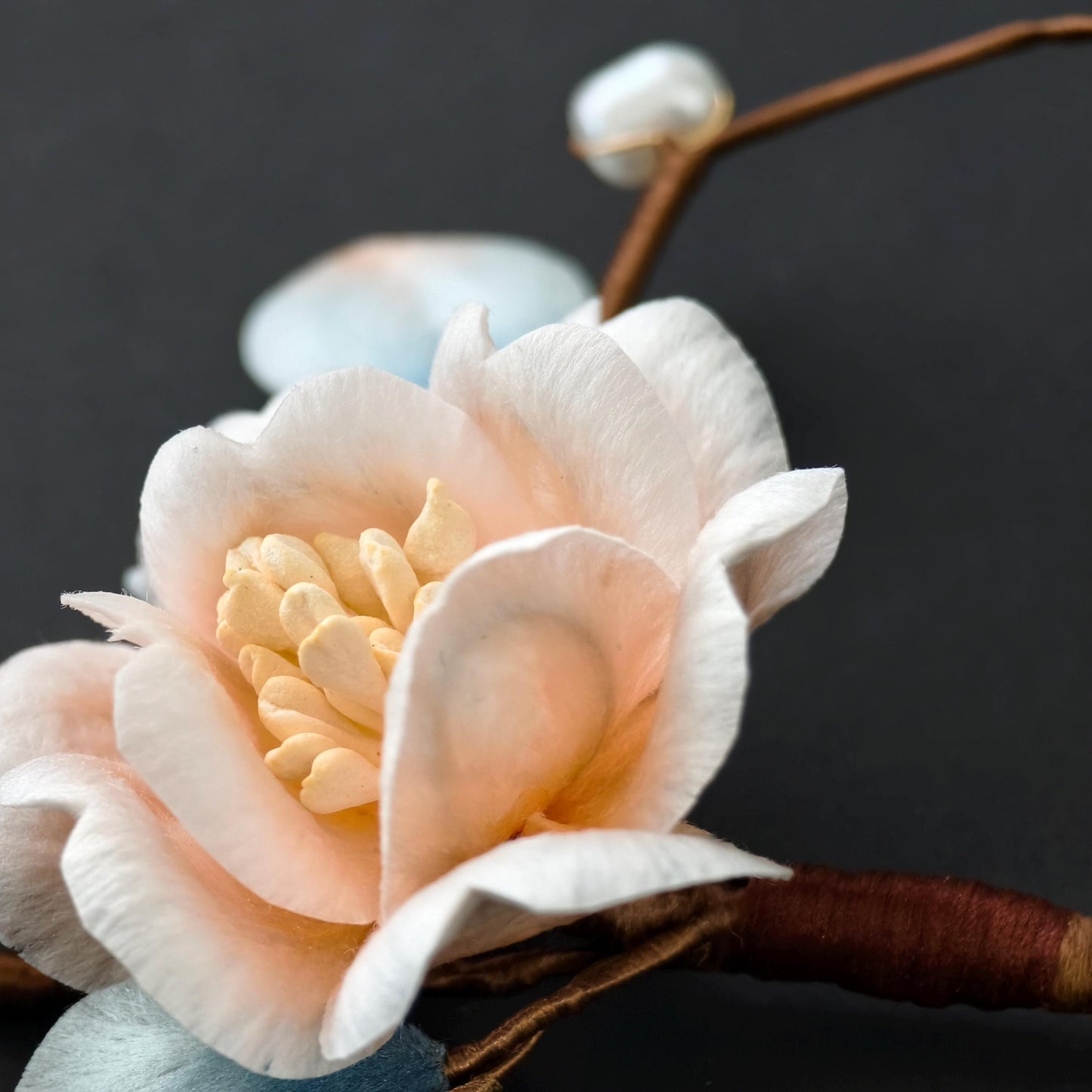 Vintage Silk Flower Brooch Handmade Floral Brooch Pin for Women Gift