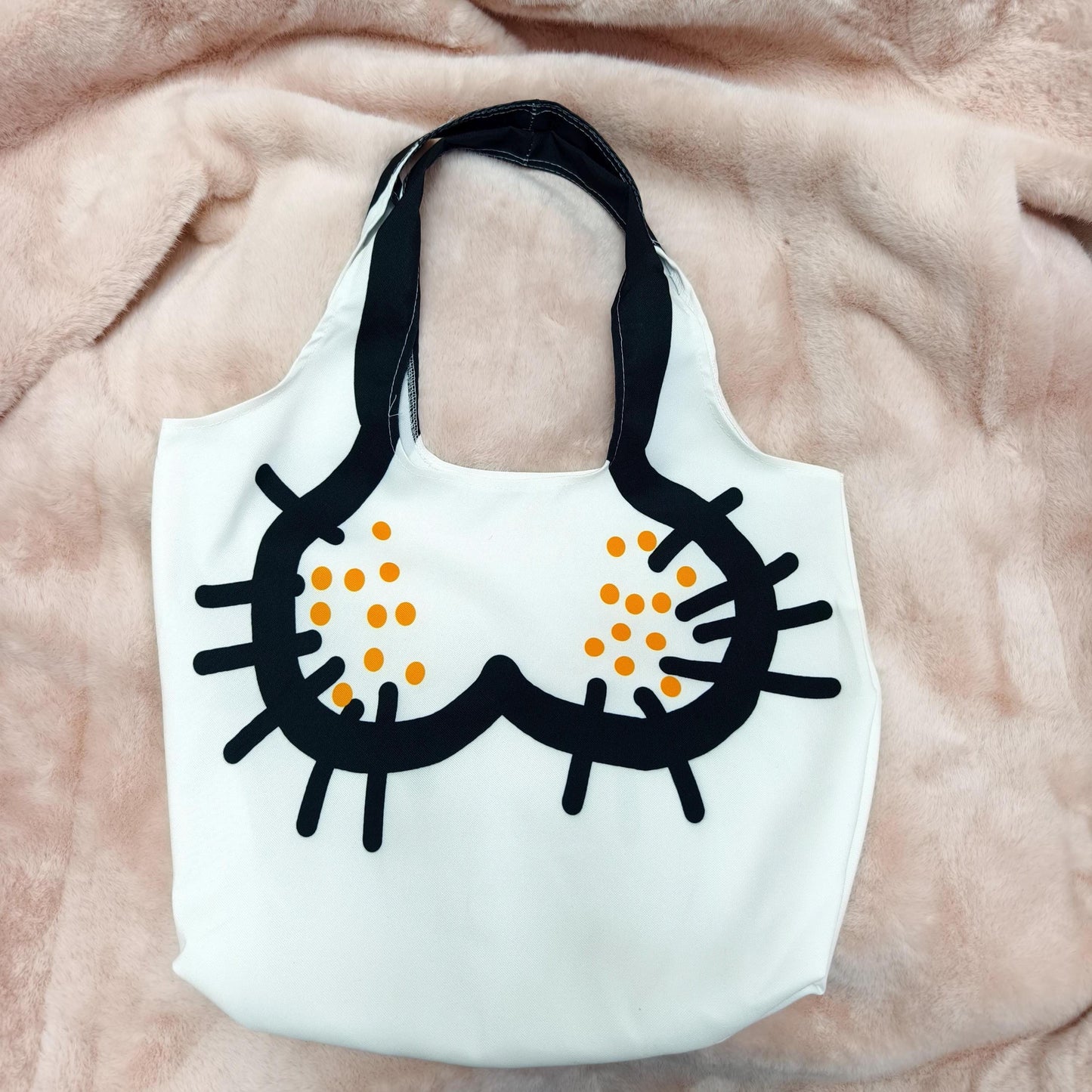 Cartoon Penis Canvas Tote – Funny Adult Art Prank Shopping Bag, Creative Storage Handbag