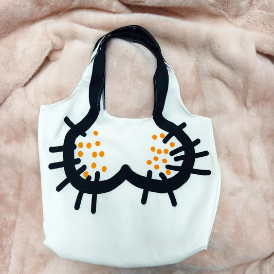 Cartoon Penis Canvas Tote – Funny Adult Art Prank Shopping Bag, Creative Storage Handbag