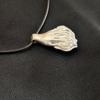 Silver Nude Erotic Necklace