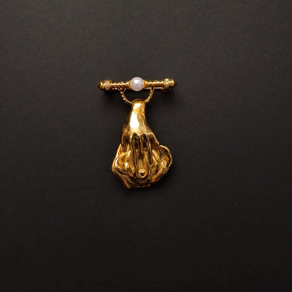 Copper Nude Art Brooch
