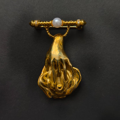 Copper Nude Art Brooch