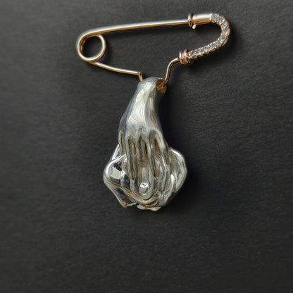 Handmade Silver Nude Art Brooch