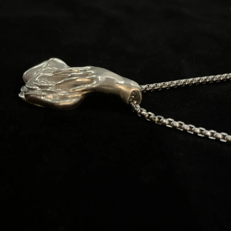 Sterling Silver Erotic Pendant Necklace