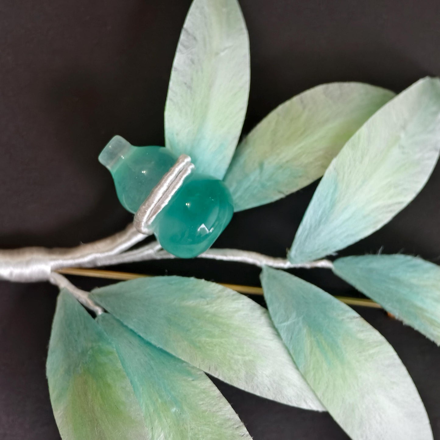 Bamboo Leaf Silk Brooch