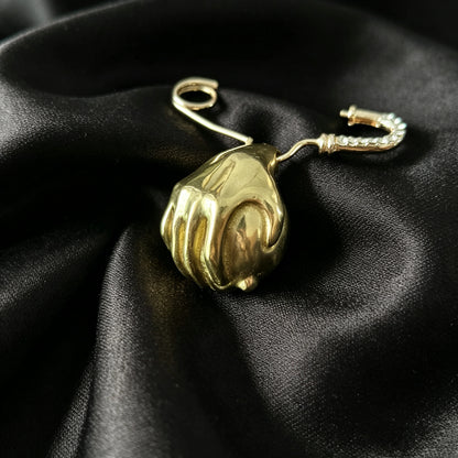 Hand Holding Your Heart Brooch