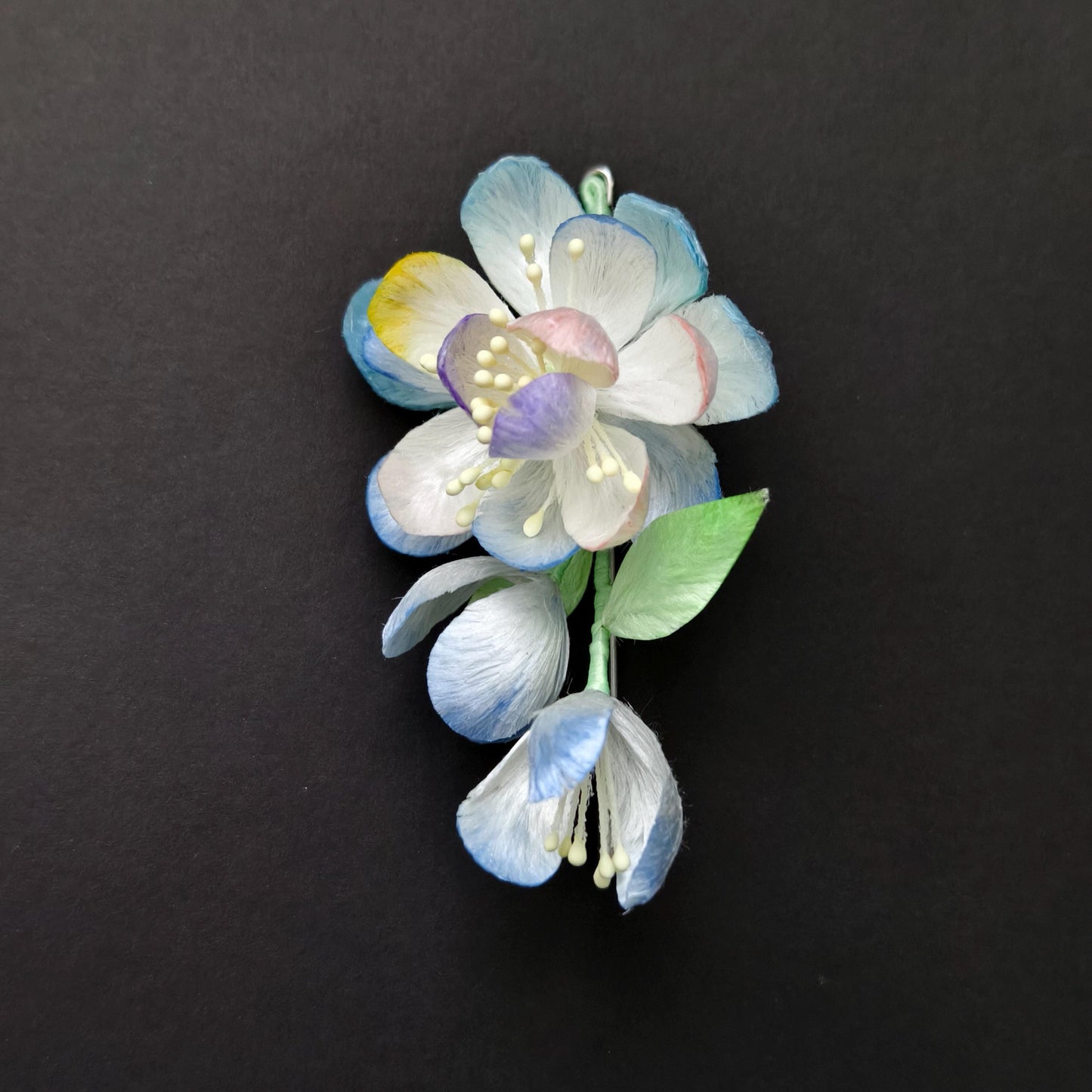 Silk Flower Vintage Brooch