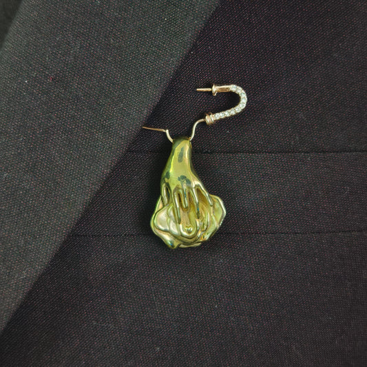 Handmade Copper Nude Art Brooch – Sensual Adult Erotic Body Art Pin Jewelry