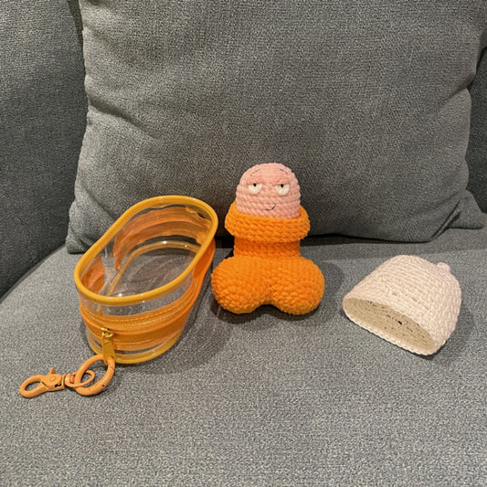 White Hat Penis Plush Keychain