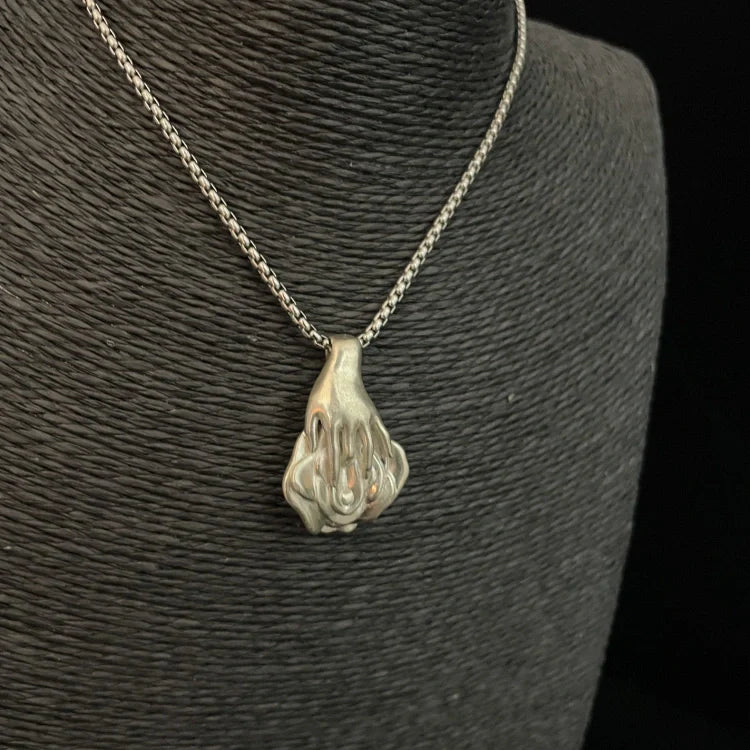 Sterling Silver Erotic Pendant Necklace