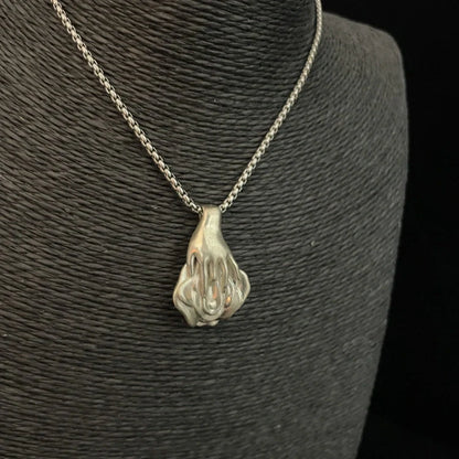 Sterling Silver Erotic Pendant Necklace
