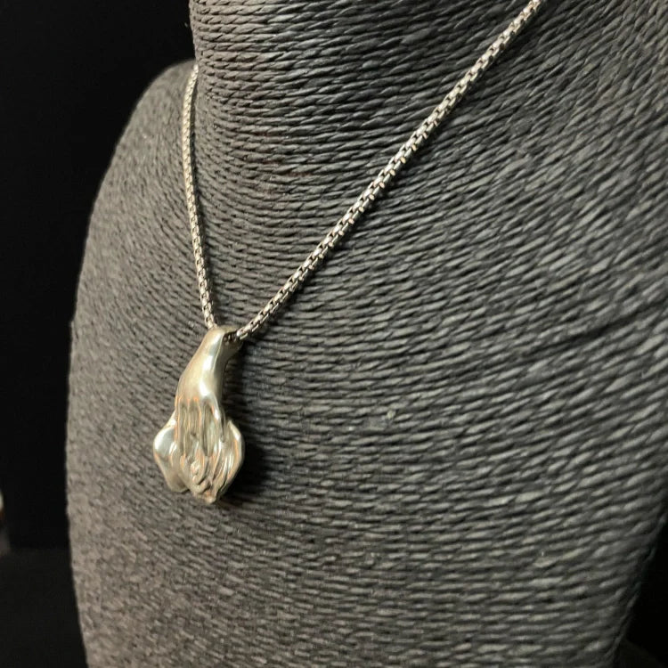 Sterling Silver Erotic Pendant Necklace