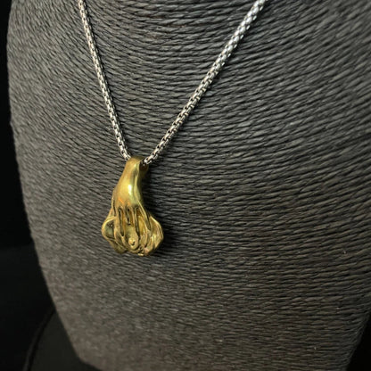 Brass Feminine Form Pendant Necklace