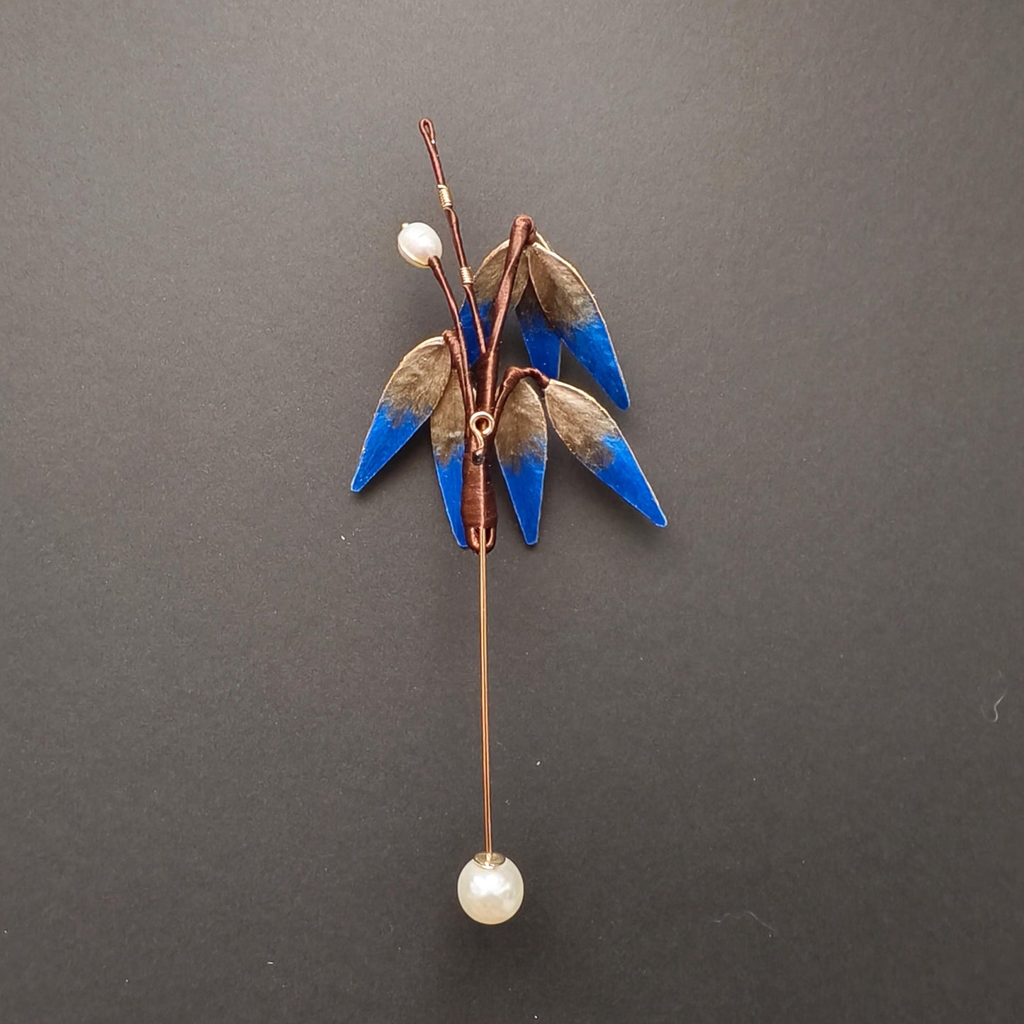 Handmade Bamboo Leaf Silk Vintage Brooch