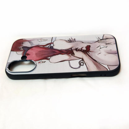 Sensual Beauty Hand-drawn iPhone 16/17 Pro Max Silicone Phone Case