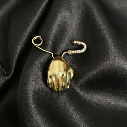 Hand Holding Your Heart Brooch