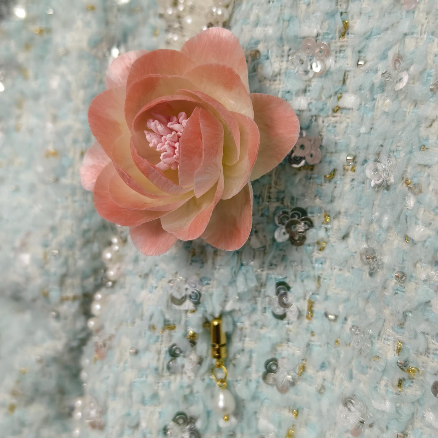 Silk Flower Brooch for Women Handmade Vintage Floral Brooch Pin