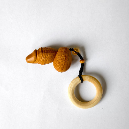 Handcrafted Carved Penis Walnut Craft