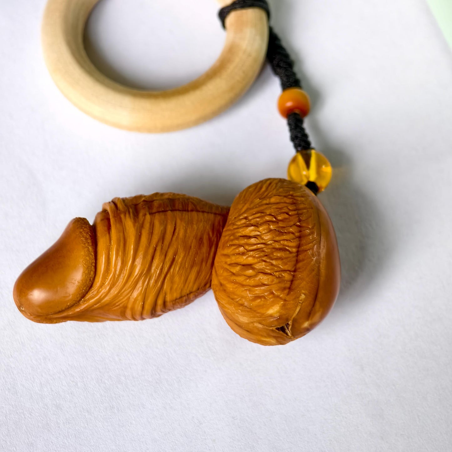 Handcrafted Carved Penis Walnut Craft