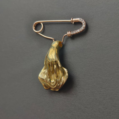 Handmade Copper Nude Art Brooch