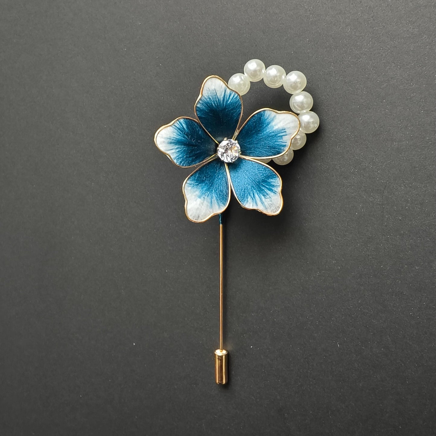 Vintage Handmade Silk Flower Brooch