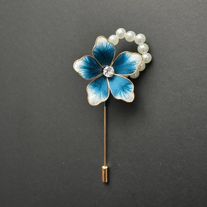 Vintage Handmade Silk Flower Brooch