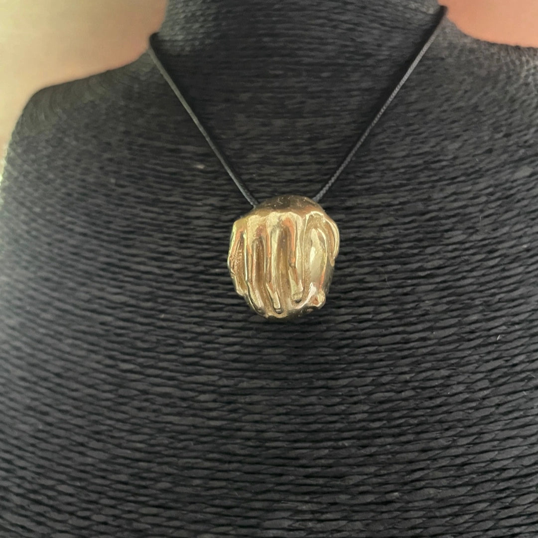 Brass Breast Pendant Necklace