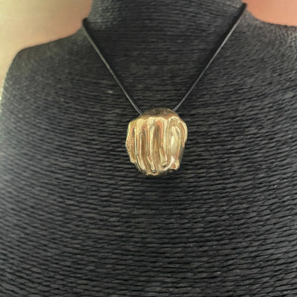 Brass Breast Pendant Necklace
