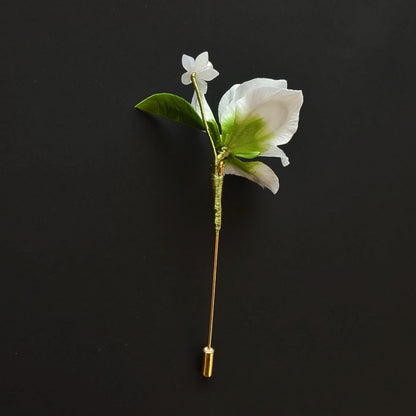 Flower Brooch Pin Handmade Silk Vintage Style Brooch for Women
