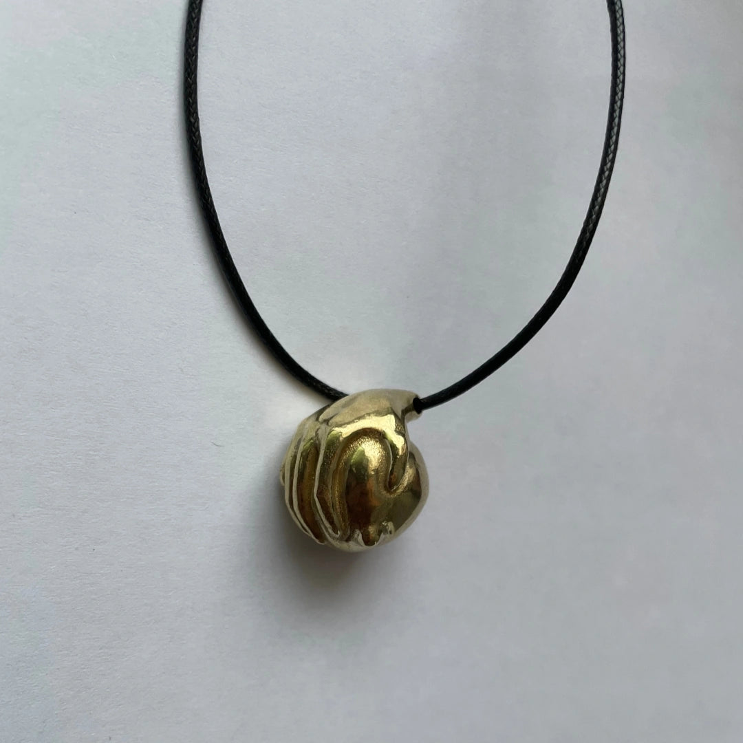 Brass Breast Pendant Necklace
