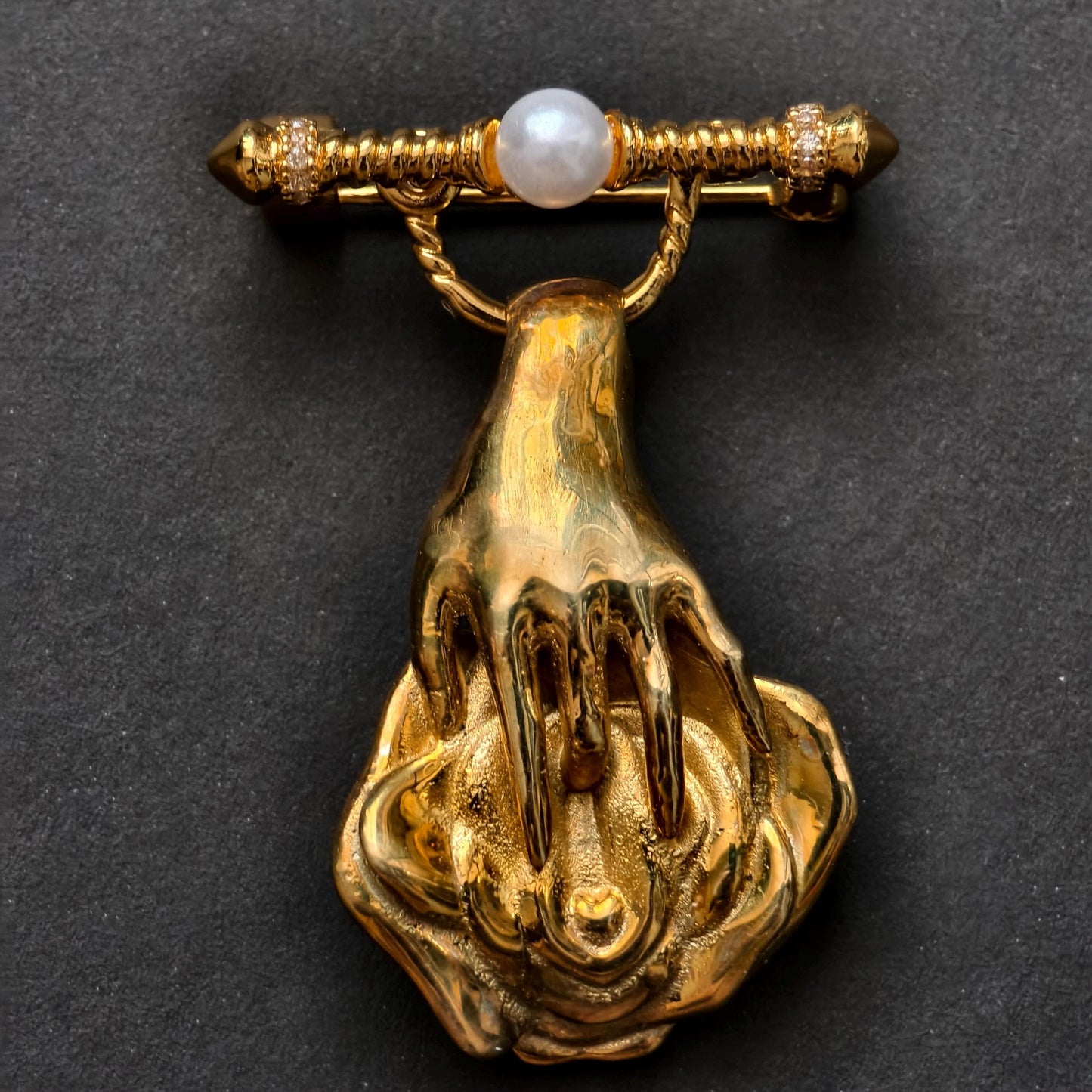 Copper Nude Art Brooch