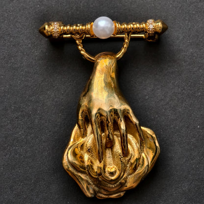 Copper Nude Art Brooch