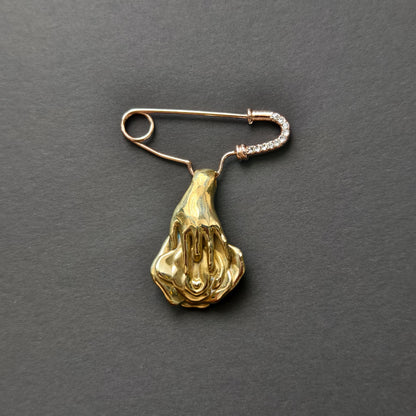 Handmade Copper Nude Art Brooch