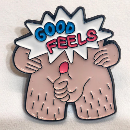 Sexy Hairy Man Metal Pin Badge