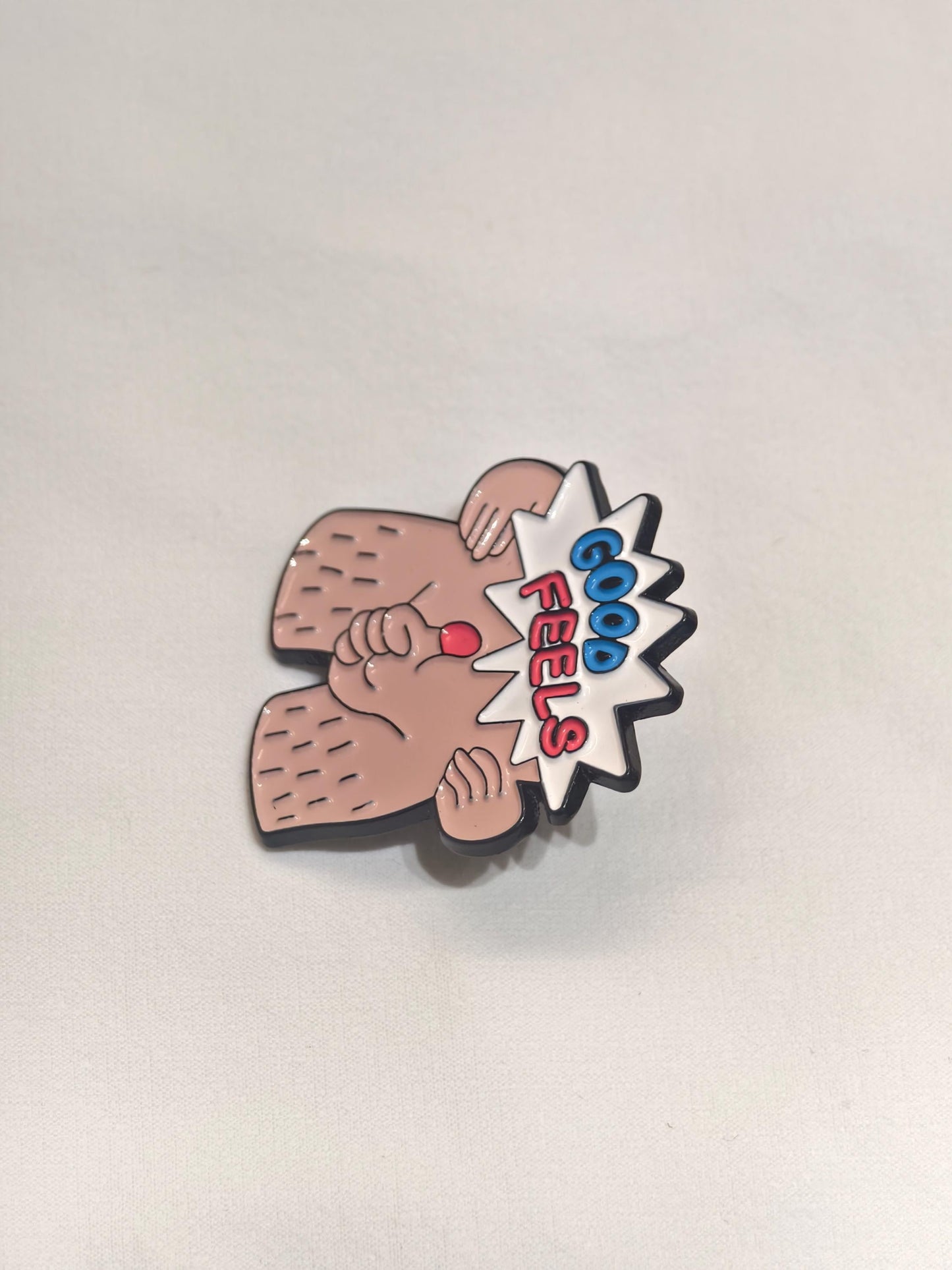Sexy Hairy Man Metal Pin Badge