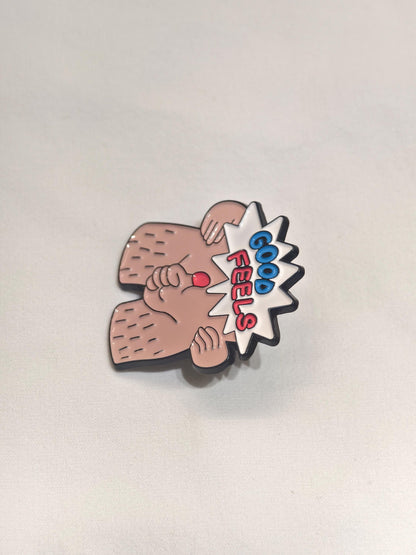 Sexy Hairy Man Metal Pin Badge