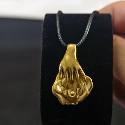Naughty Brass Pendant Necklace