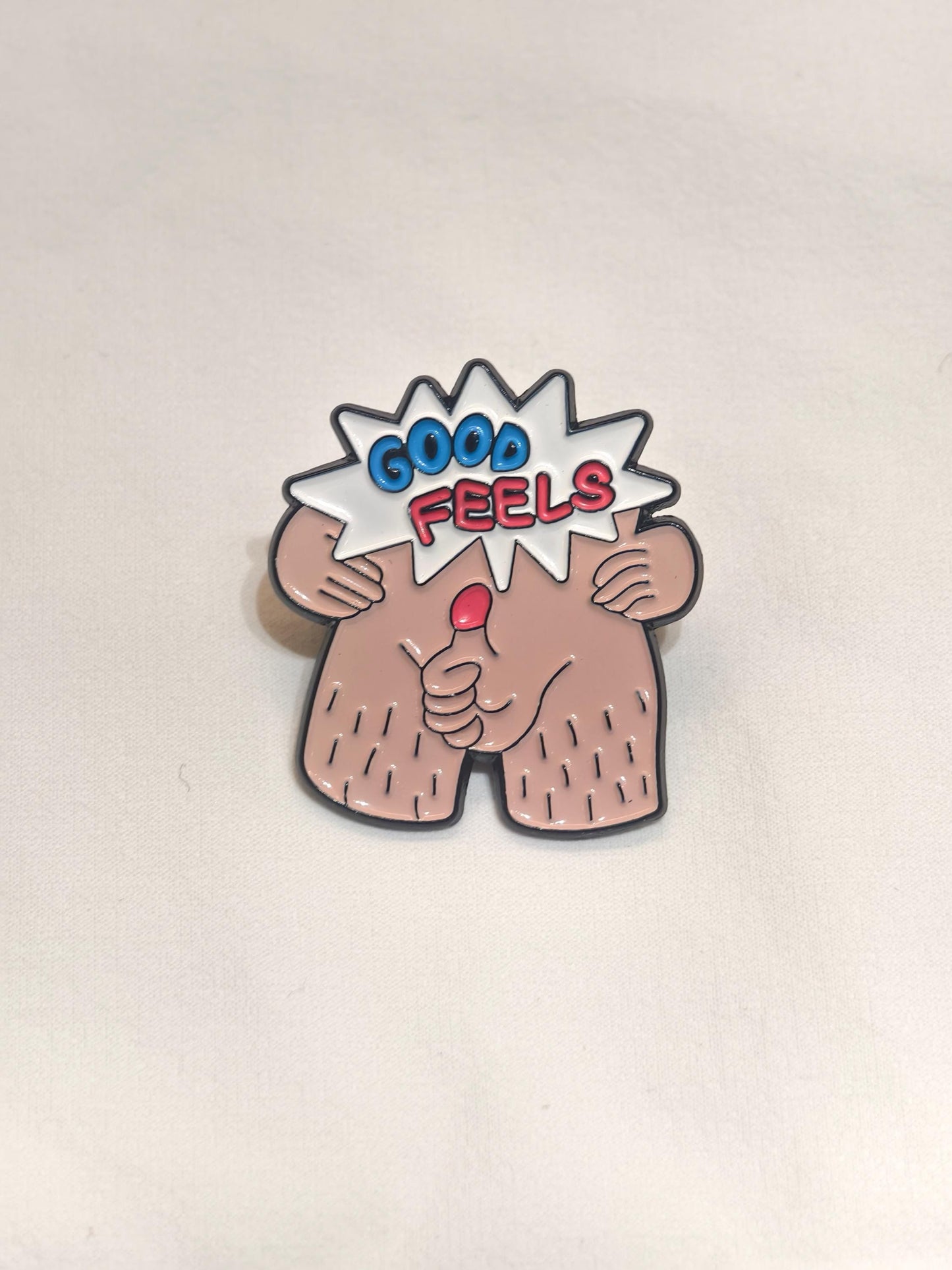 Sexy Hairy Man Metal Pin Badge